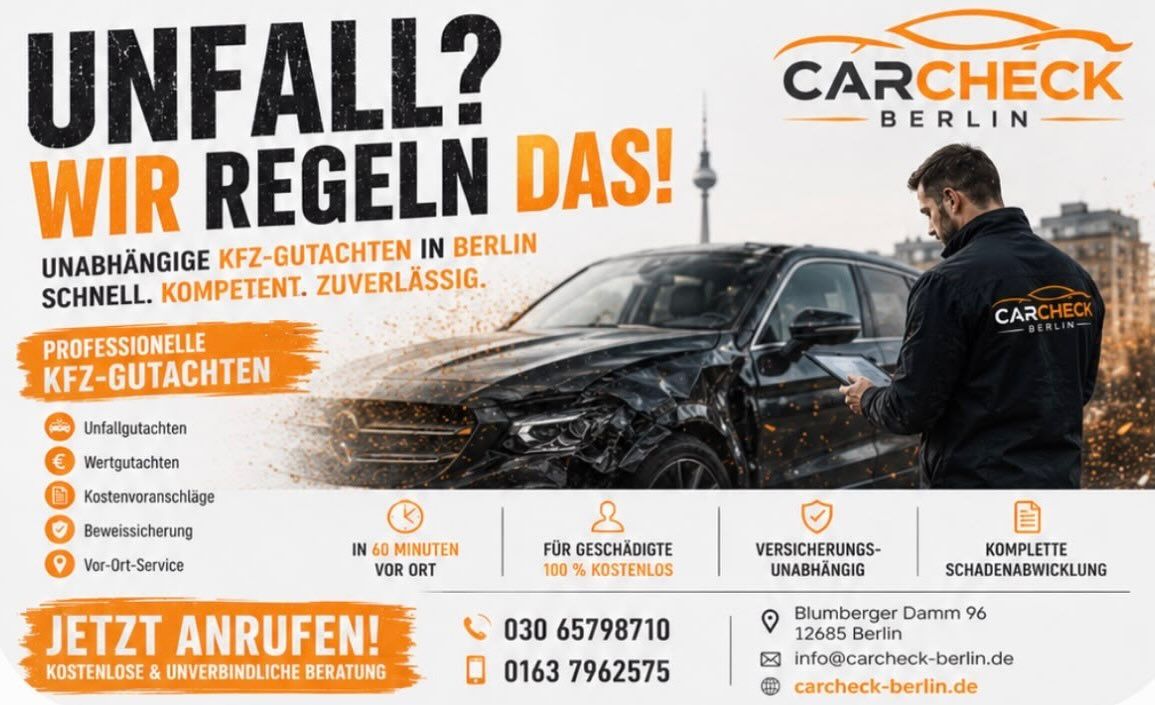 Foto zum Facebook-Beitrag von CARCHECK Berlin: #CarcheckBerlin