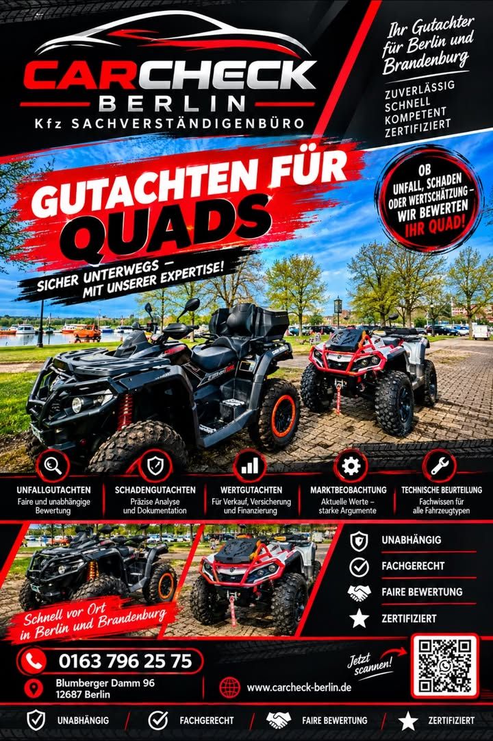 Foto zum Facebook-Beitrag von CARCHECK Berlin: Quad Gutachten benötigt?