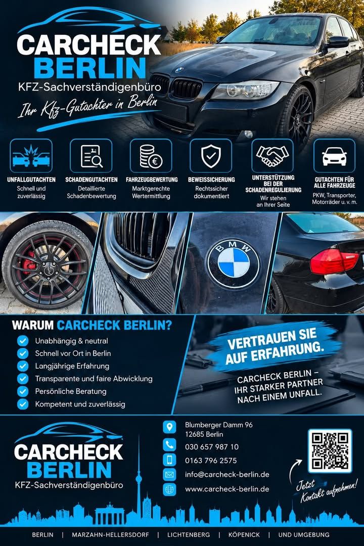 Foto zum Facebook-Beitrag von CARCHECK Berlin: 🚗 Carcheck Berlin – Ihr Kfz-Gutachter in Berlin!