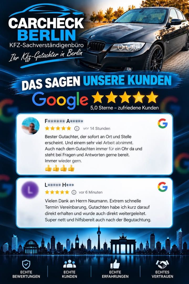 Foto zum Facebook-Beitrag von CARCHECK Berlin: ⭐ Ihre Zufriedenheit ist unser Antrieb!
