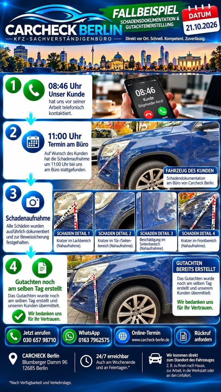 Foto zum Facebook-Beitrag von CARCHECK Berlin: 🚗💙 CARCHECK BERLIN – ZUVERLÄSSIGKEIT, DIE MAN AN TATEN ERKENNT!