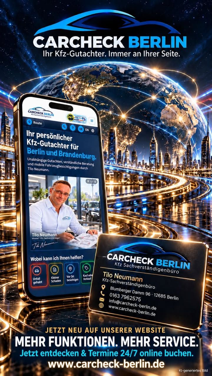 Foto zum Facebook-Beitrag von CARCHECK Berlin: 🚀🚘 CARCHECK BERLIN STARTET IN EINE NEUE DIGITALE ÄRA!