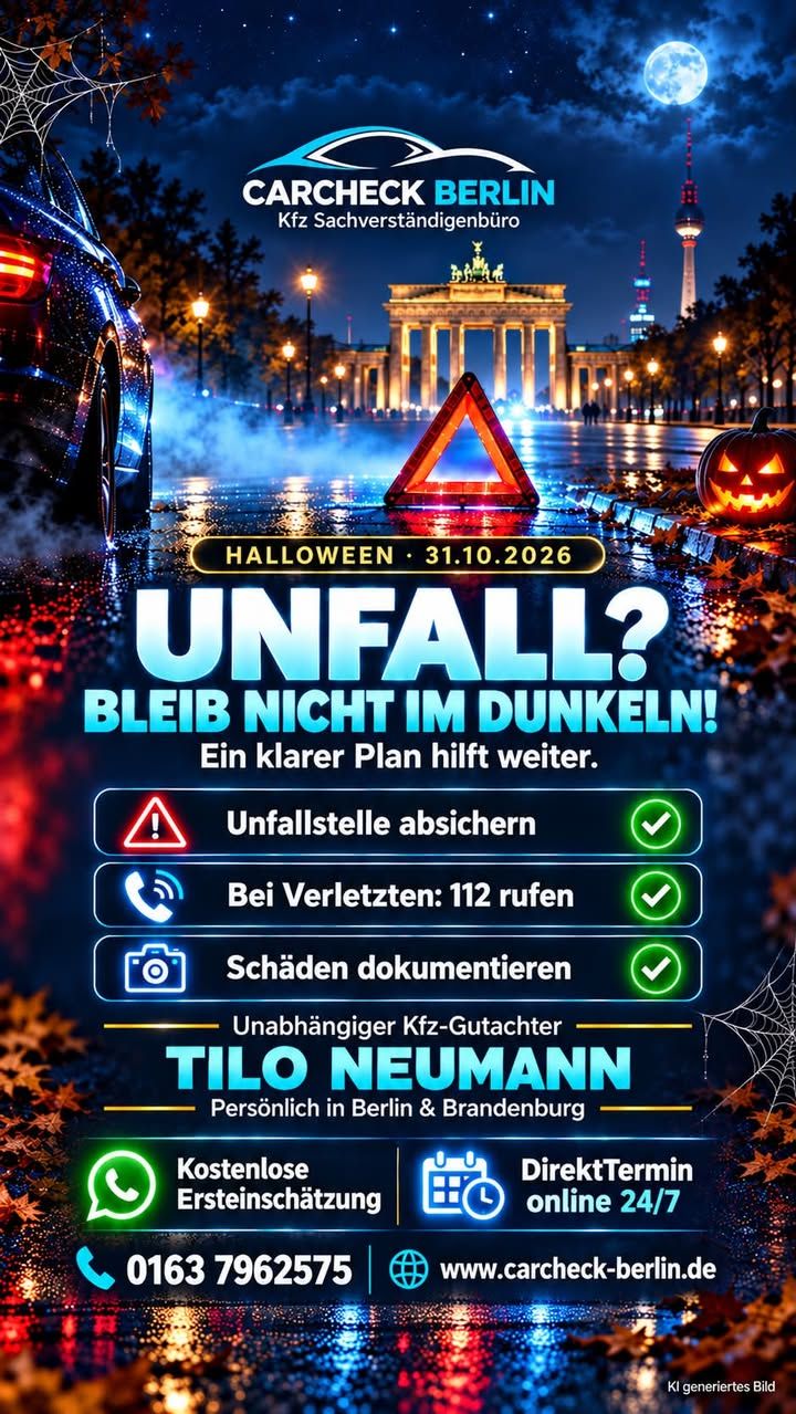 Foto zum Facebook-Beitrag von CARCHECK Berlin: 🎃 HALLOWEEN BEI CARCHECK BERLIN!