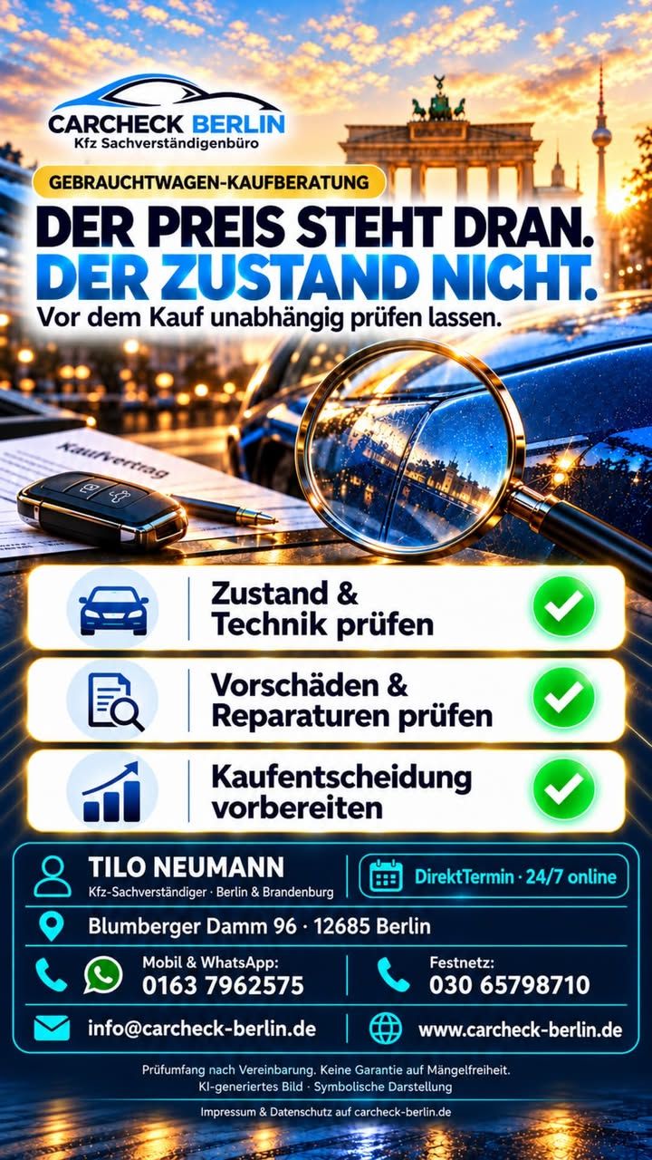 Foto zum Facebook-Beitrag von CARCHECK Berlin: 🚘🔍 DER PREIS STEHT DRAN.