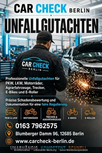 Vorschau: Unfallgutachten pkw lkw motorrad e bike carcheck berlin