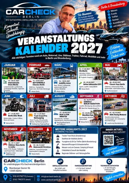 Vorschau: Veranstaltungskalender 2027 für Berlin und Brandenburg: Jahresplakat